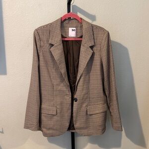 SO Classic Brown Houndstooth Blazer